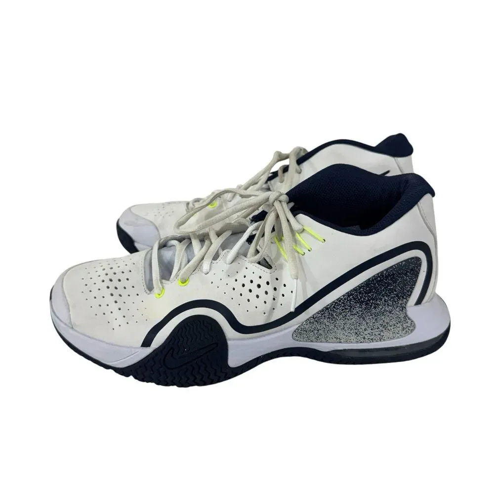 Nike Court Tech Challenge 20 Navy Hot Lime White BQ0234-103 9.5 Mens Tennis READ